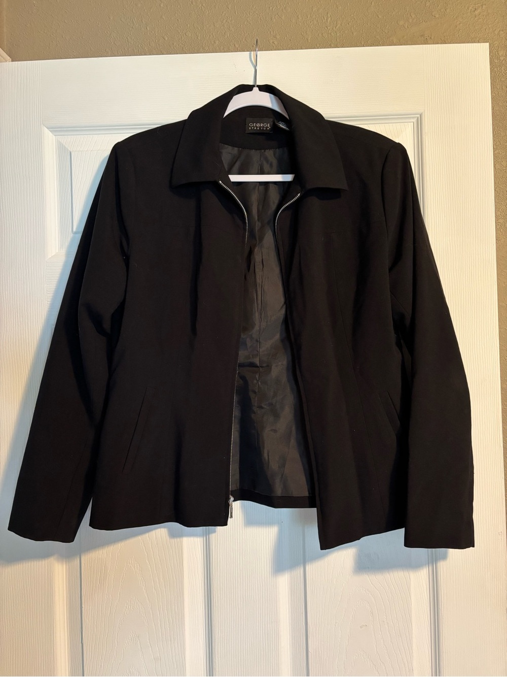George Black Zip-Front Blazer Jacket